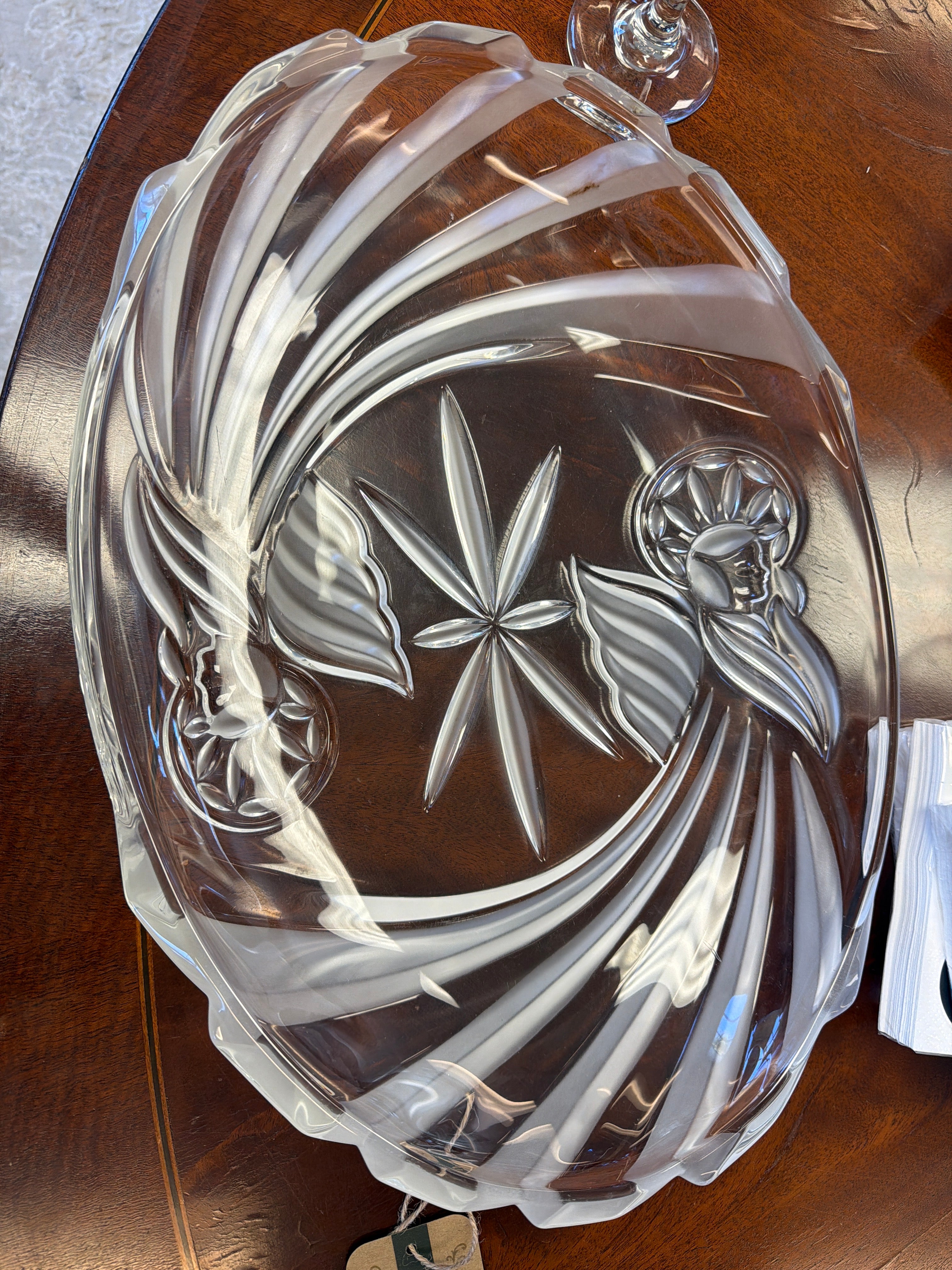 Lenox Gorham Crystal Angels of Peace Serving dish
