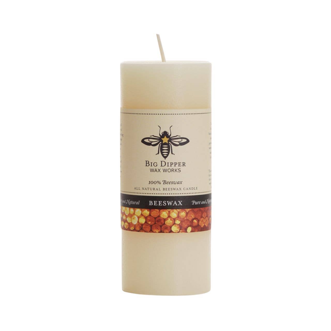 Pillar Candles – 100% Pure Beeswax – Multiple Sizes & Colors: Small (2" x 4.75") / Ivory