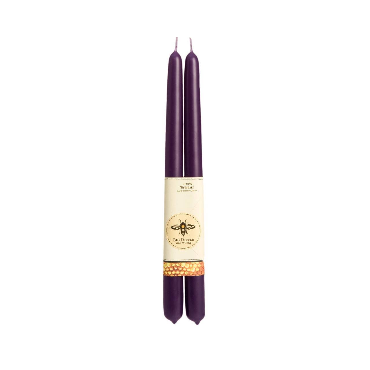 Taper Candles – 100% Pure Beeswax – Hand-Dipped: Lilac / Standard (12" x 7/8")