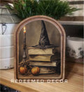 Arch Top Halloween Books Framed Art: 8.25x11"