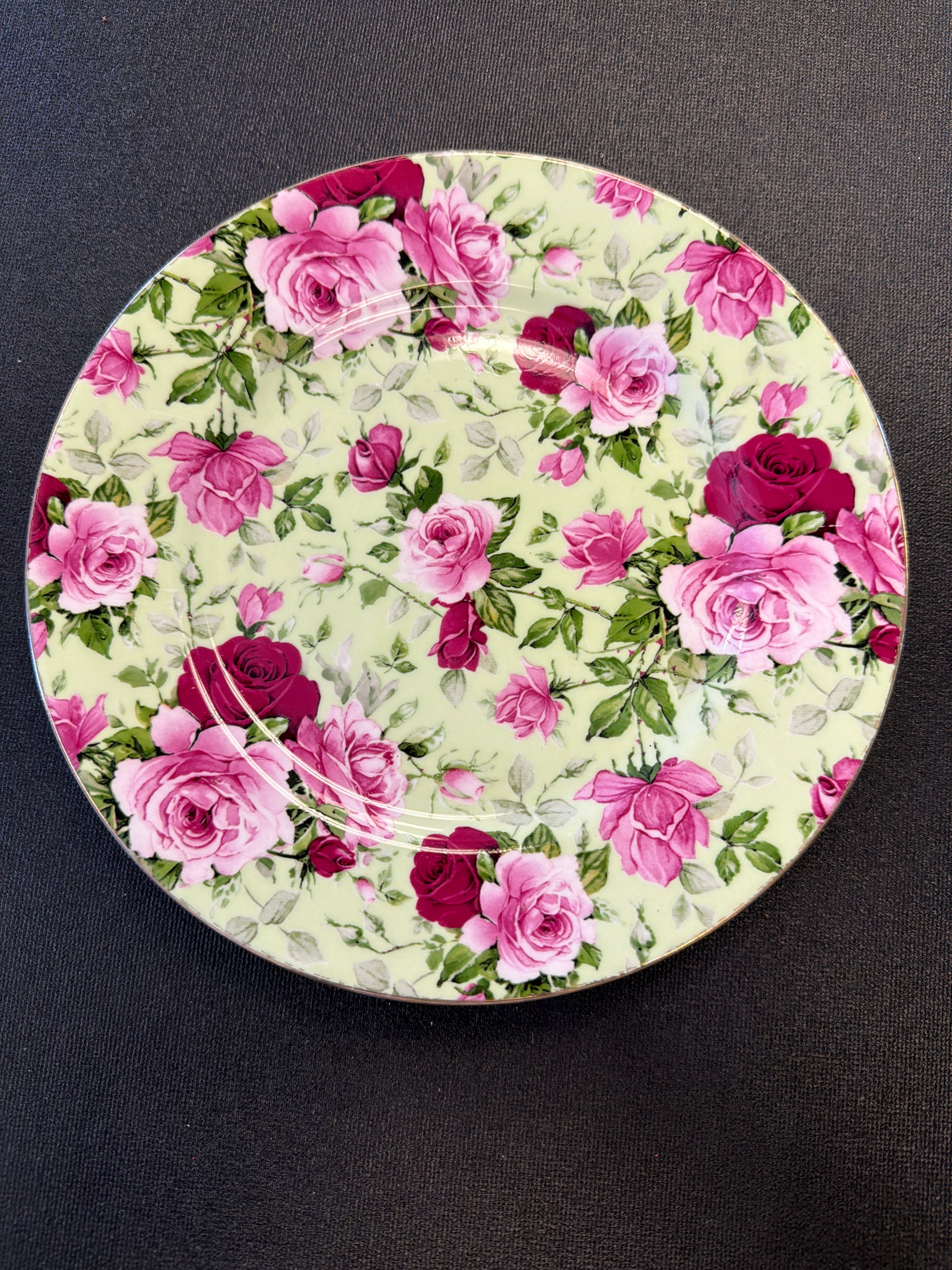 Gracie China Rose Chintz Plate