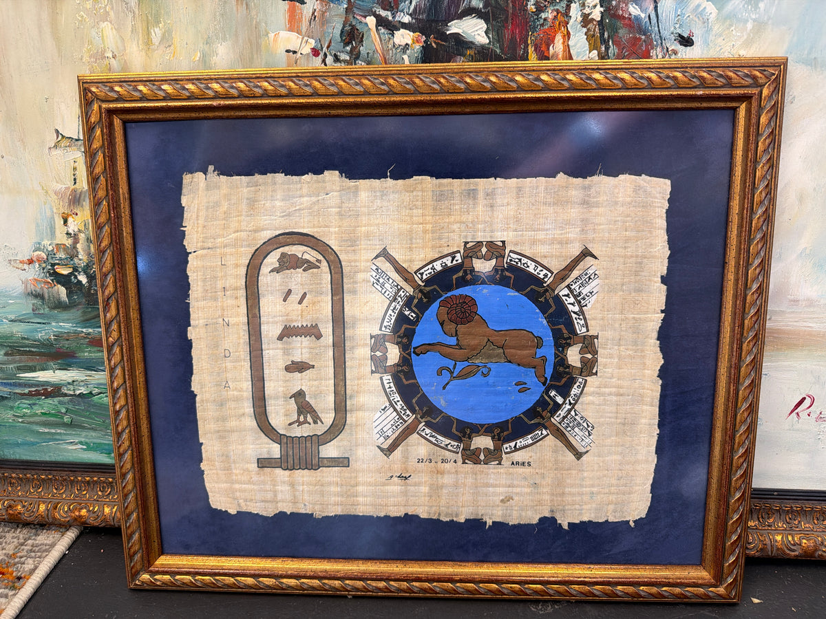 Egyptian zodiac papyrus featuring the sign of Aries