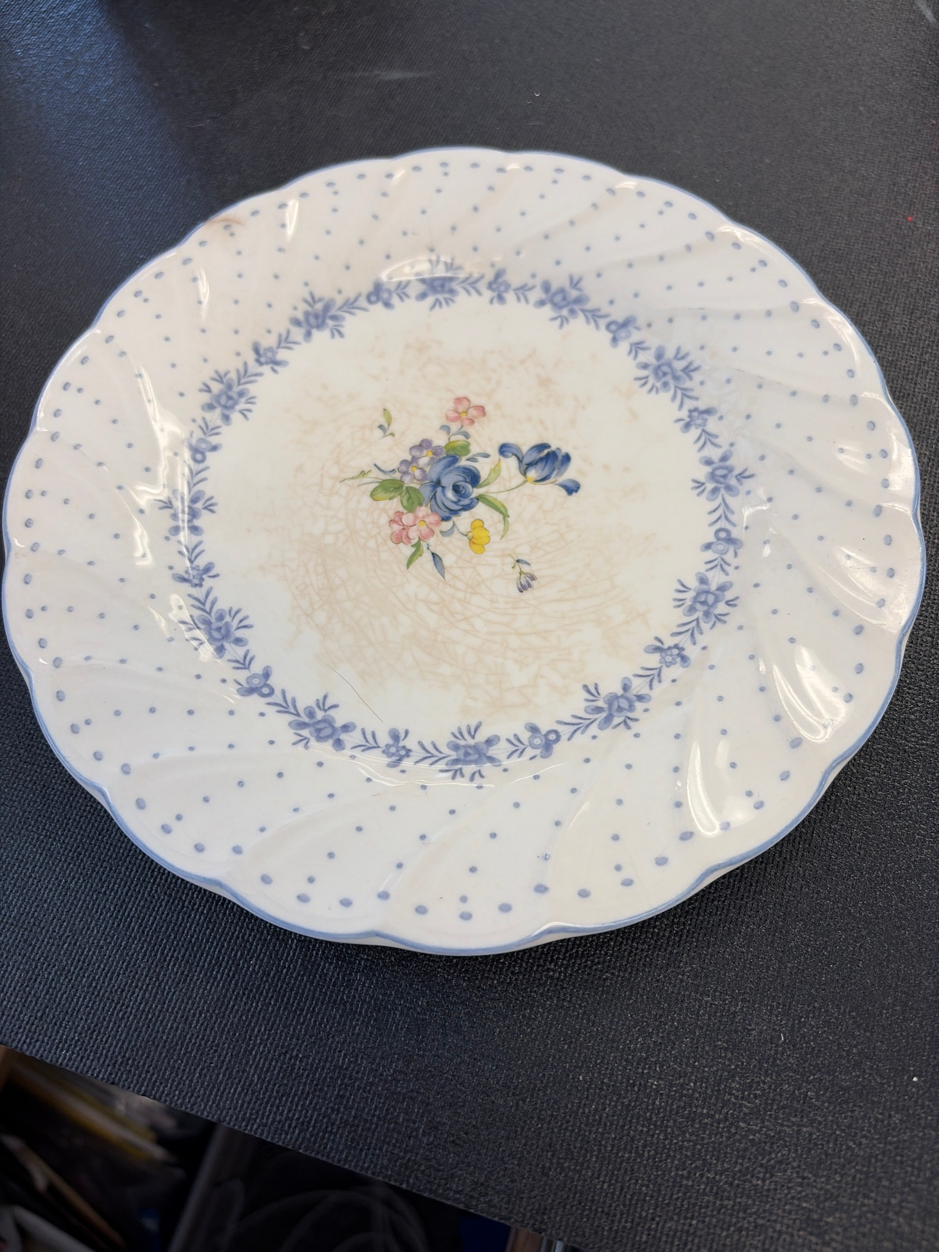 Nikko Blue Peony salad plates made in Japan. Vintage