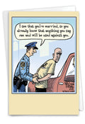 Funny Anniversary Greeting Card - Married Arrest