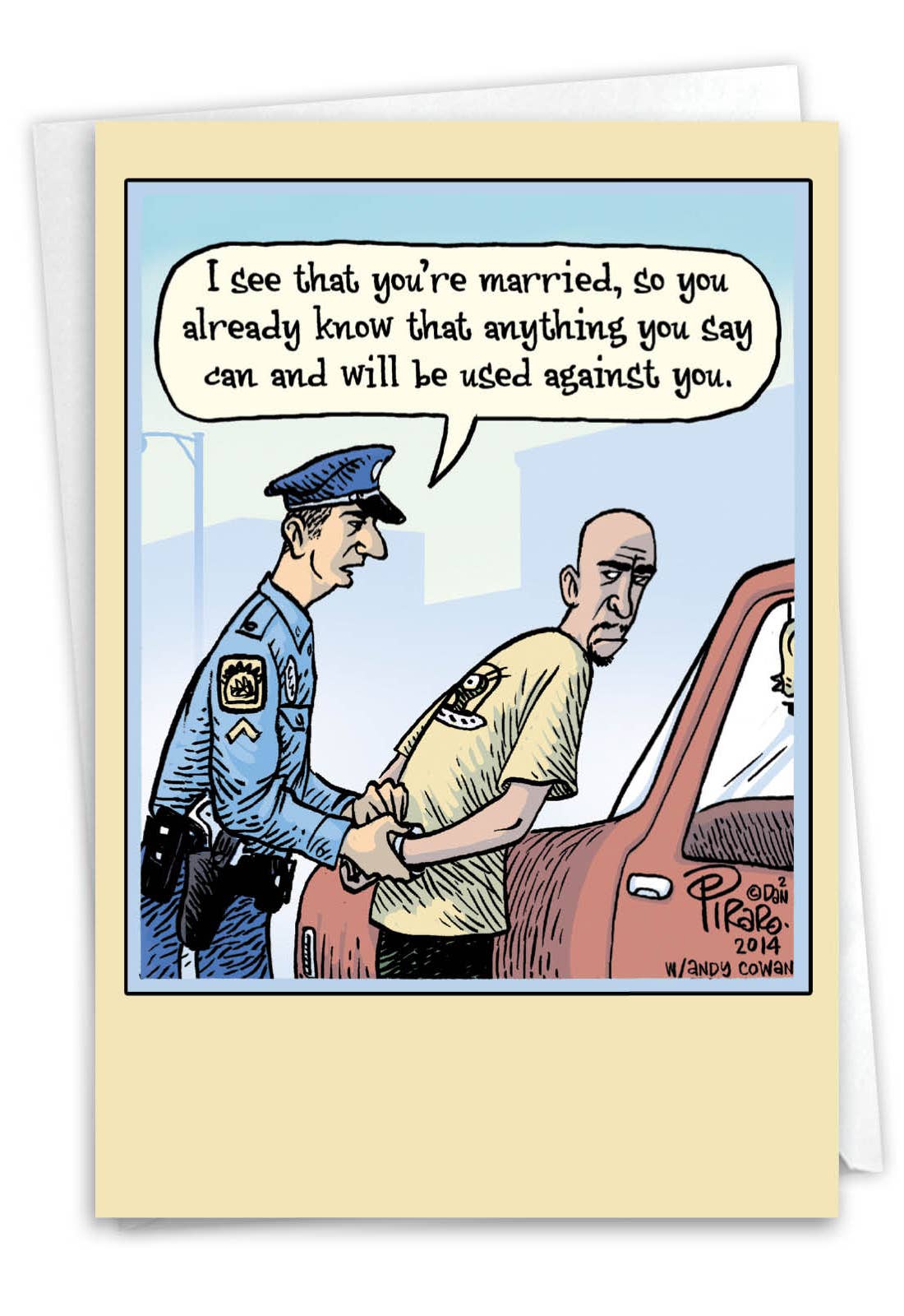 Funny Anniversary Greeting Card - Married Arrest