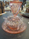 Federal Glass Sharon Pink Depression glass cup and saucer set