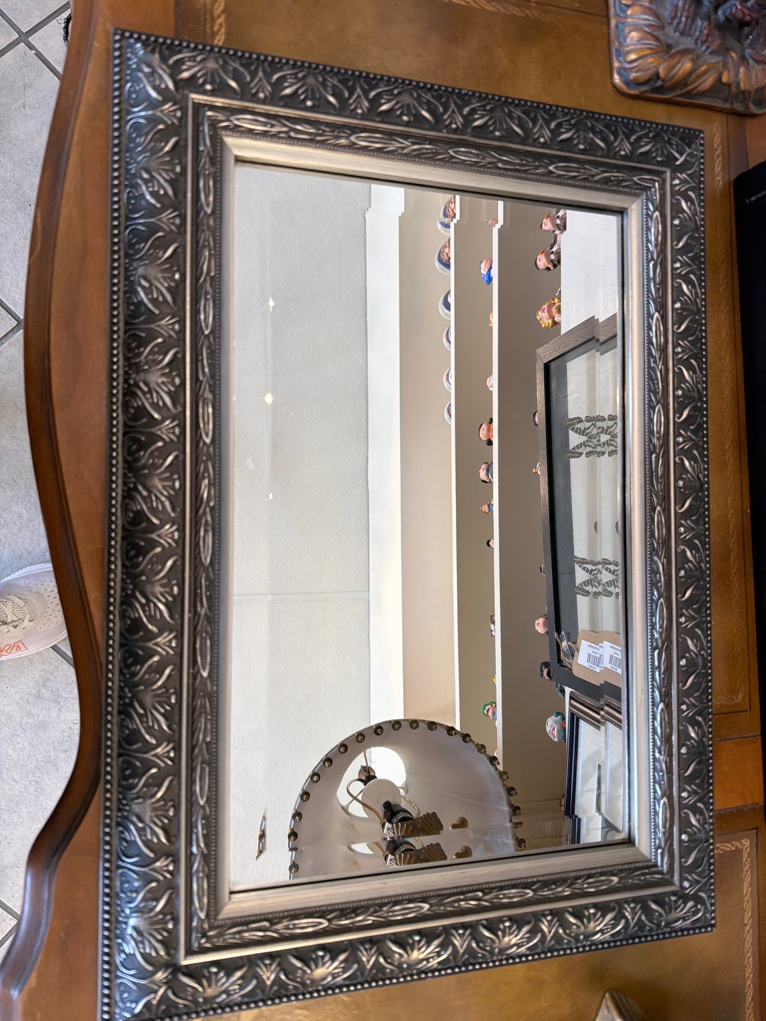 Silver rectangle mirror