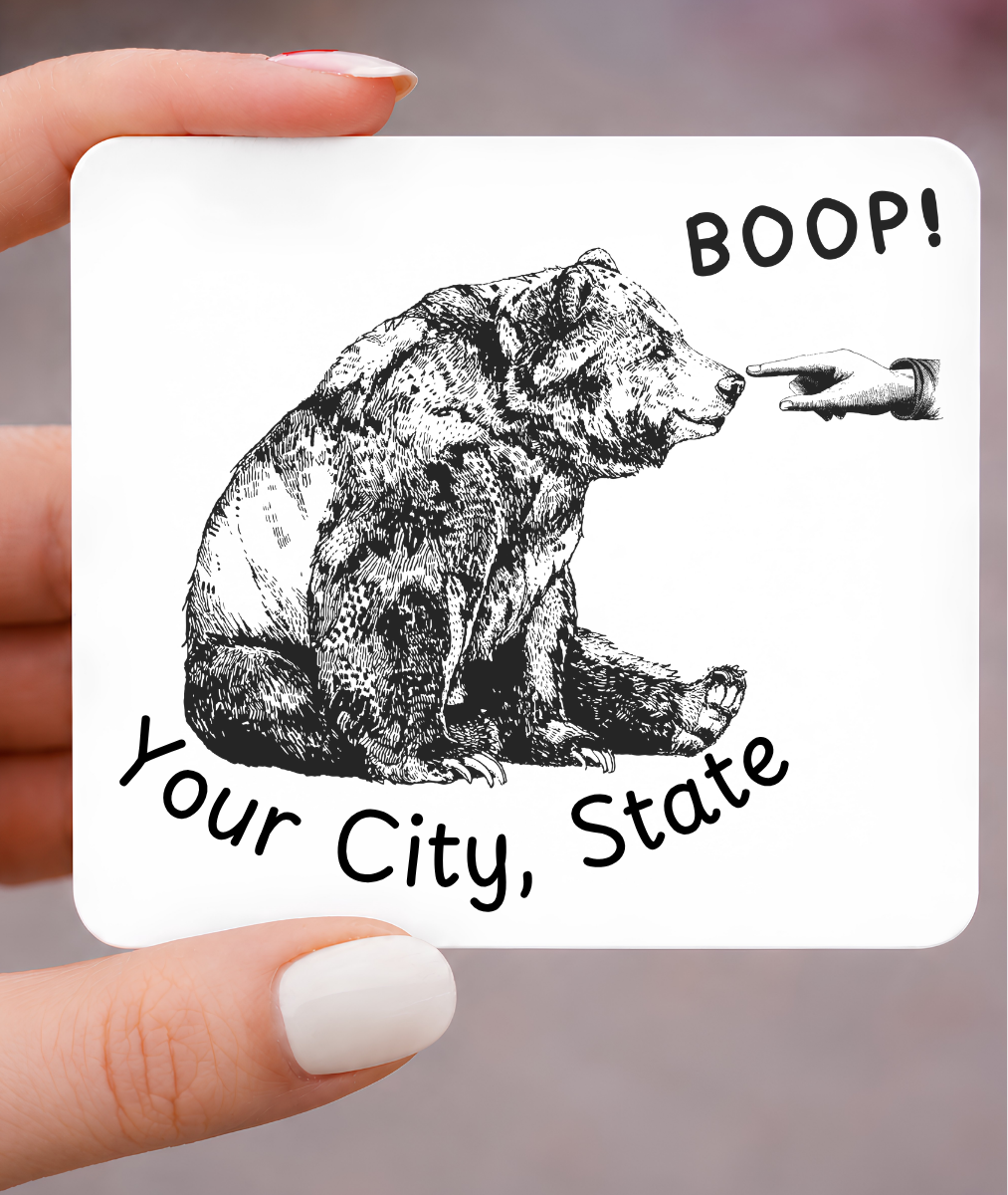 Bear BOOP! Square Metal 3 x 3 Magnet