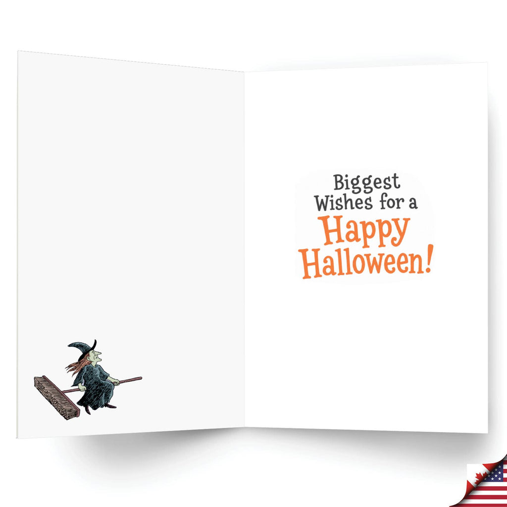 Funny Halloween Greeting Card - Large Broom
