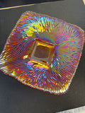 Azzurra Turkish art glass square iridescent bowl