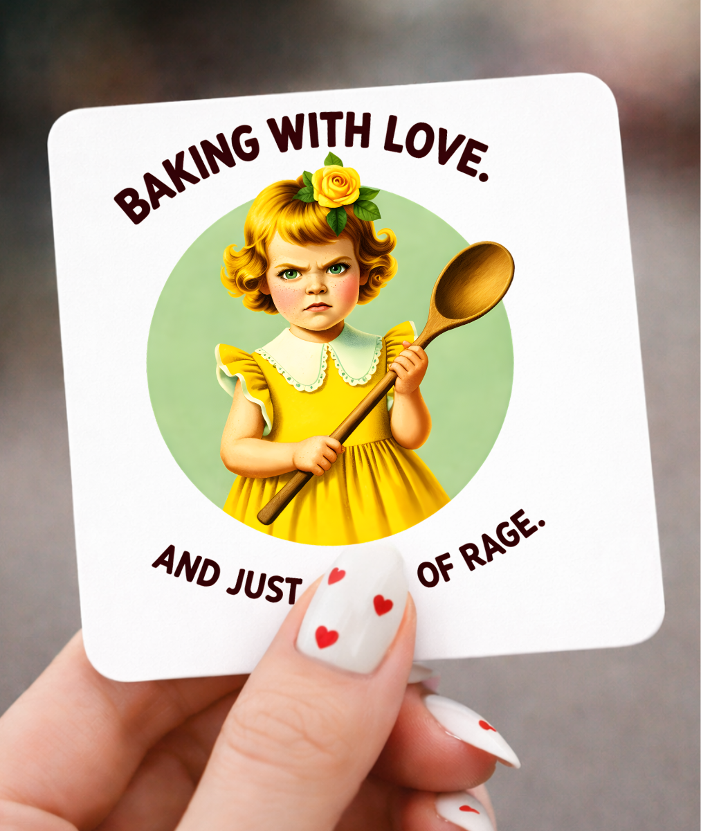 Baking with Love 3 x 3 Metal Magnet