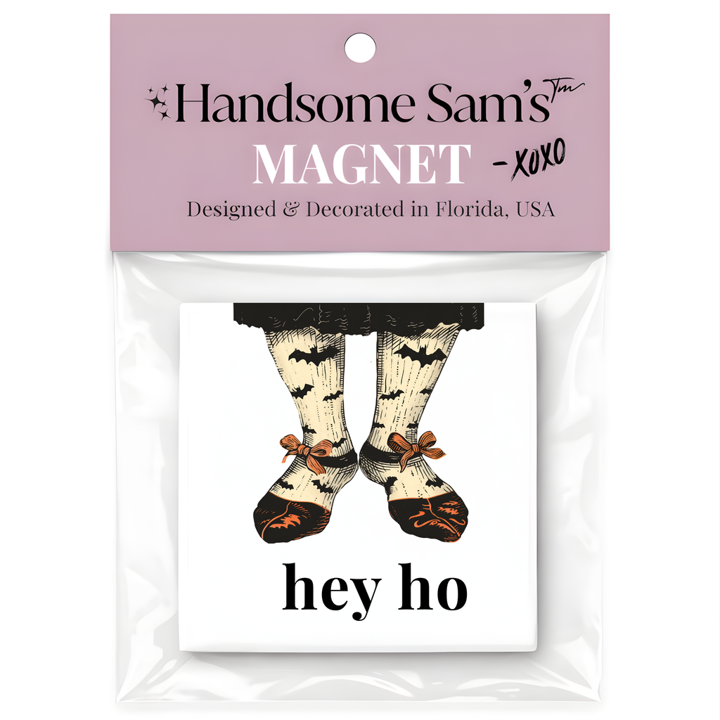 Funny Goth Stockings Halloween 3 x 3 Metal Magnet