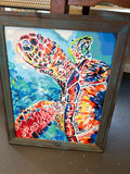 Vibrant sea turtle