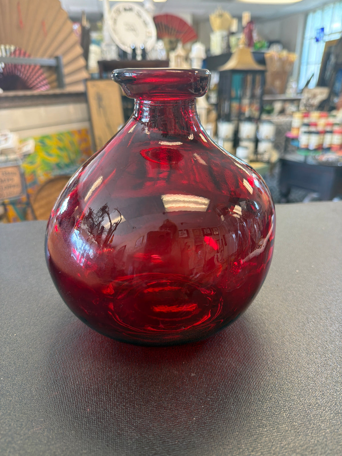 Vintage Ruby Red Balloon Vase