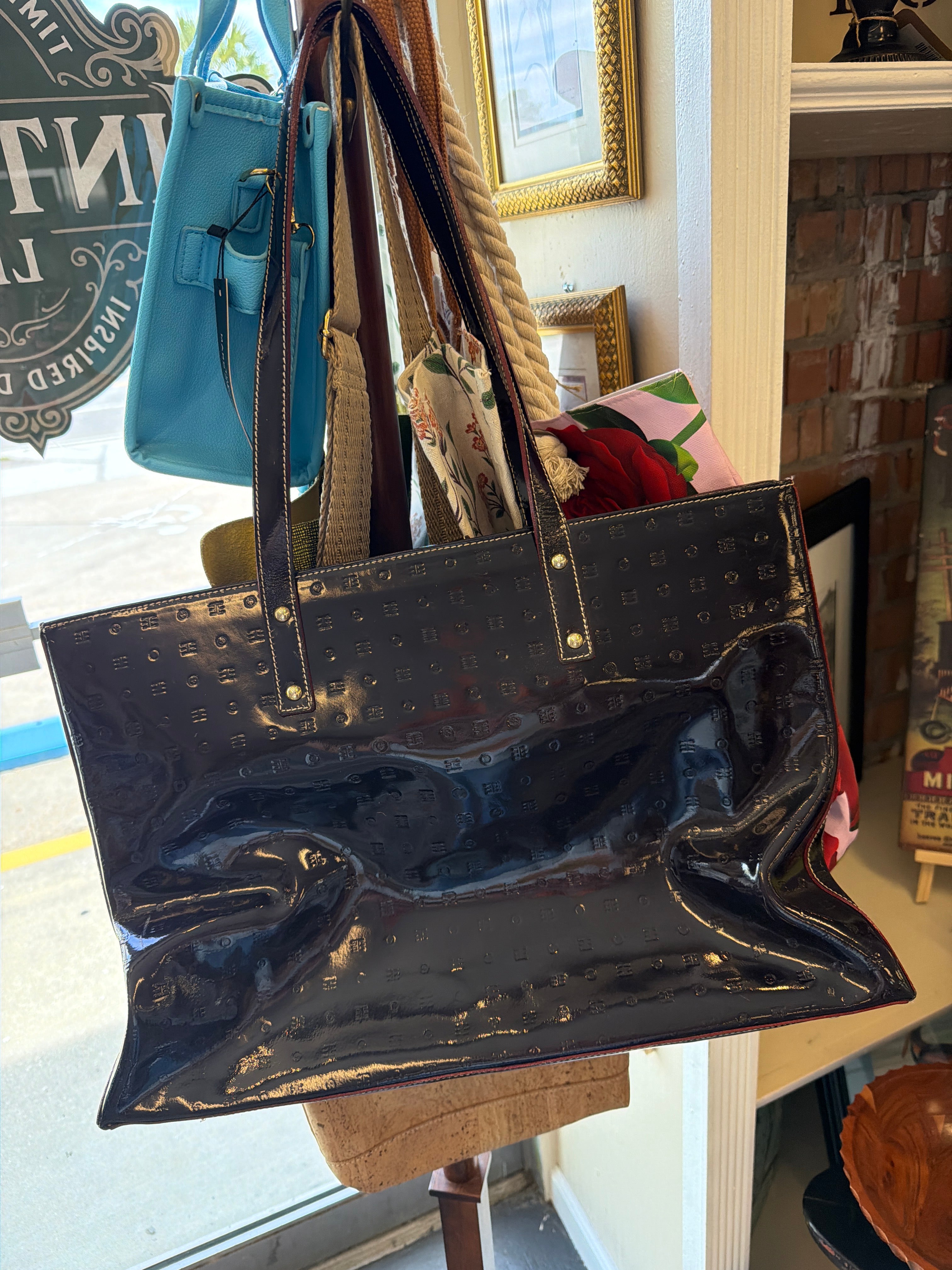 Arcadia patent leather tote