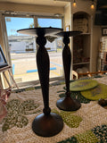 Pair of metal candleholders