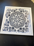 Blue and white square prints (set of 3)
