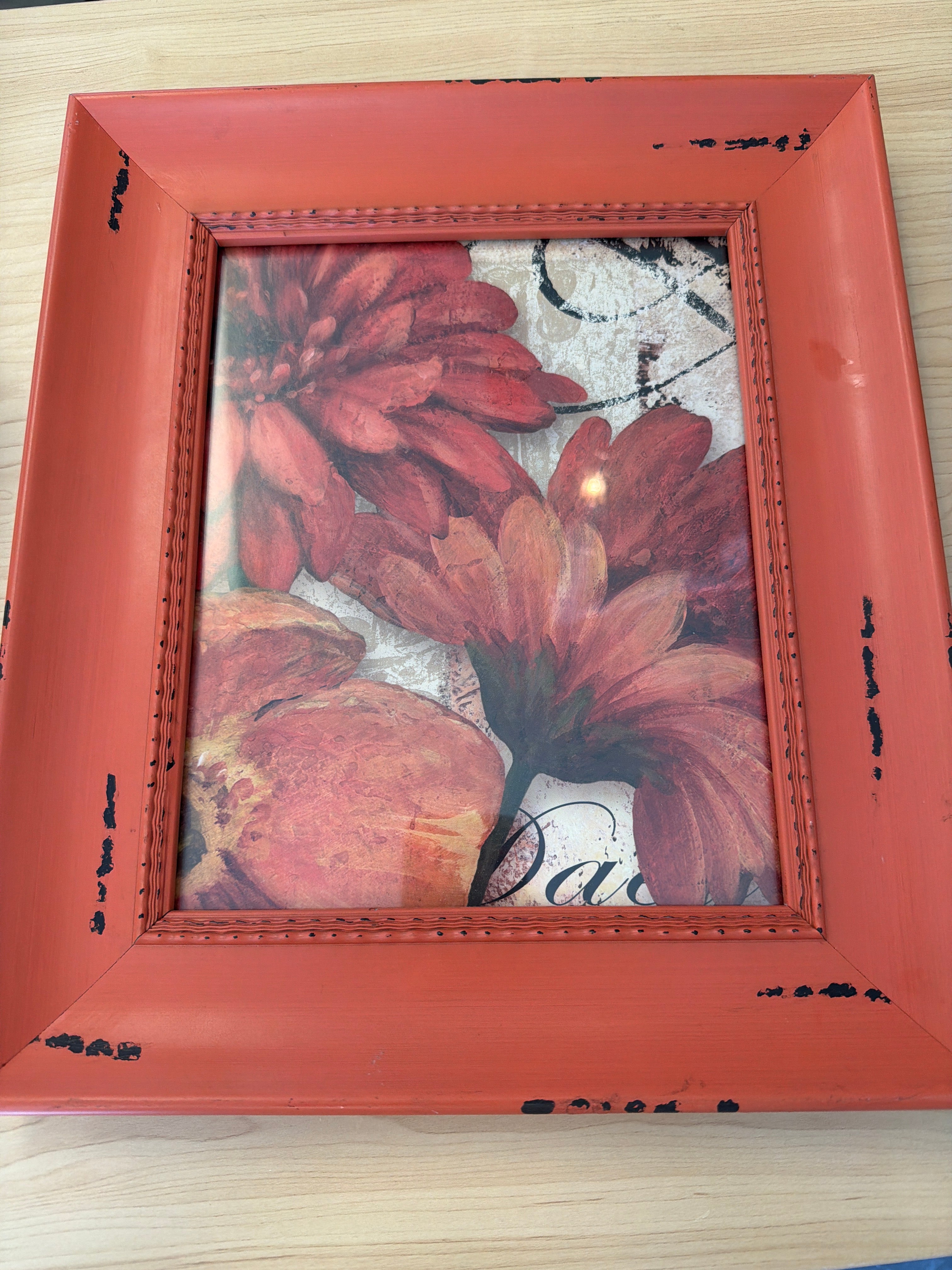 Vintage orange floral art