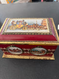 Vintage Hinged Metal Chest Tin Made In West Germany, Container Storage, Tea Tin