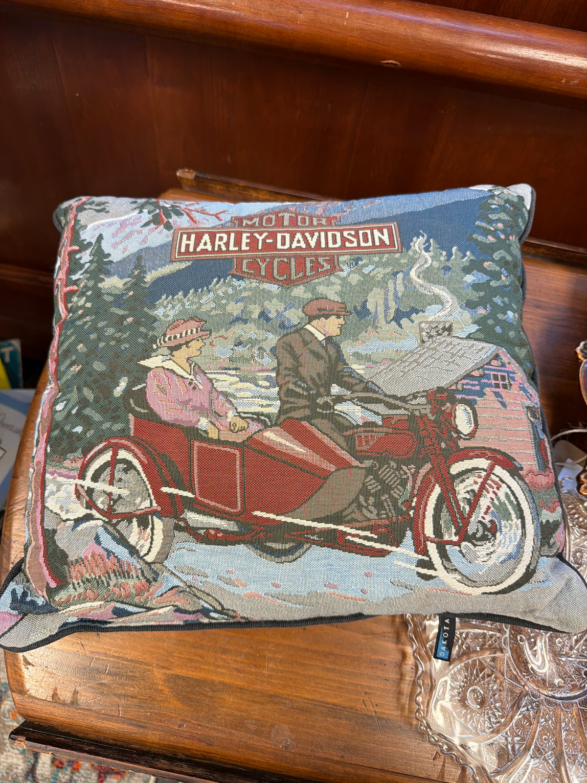 Vintage Harley Davidson Pillow
