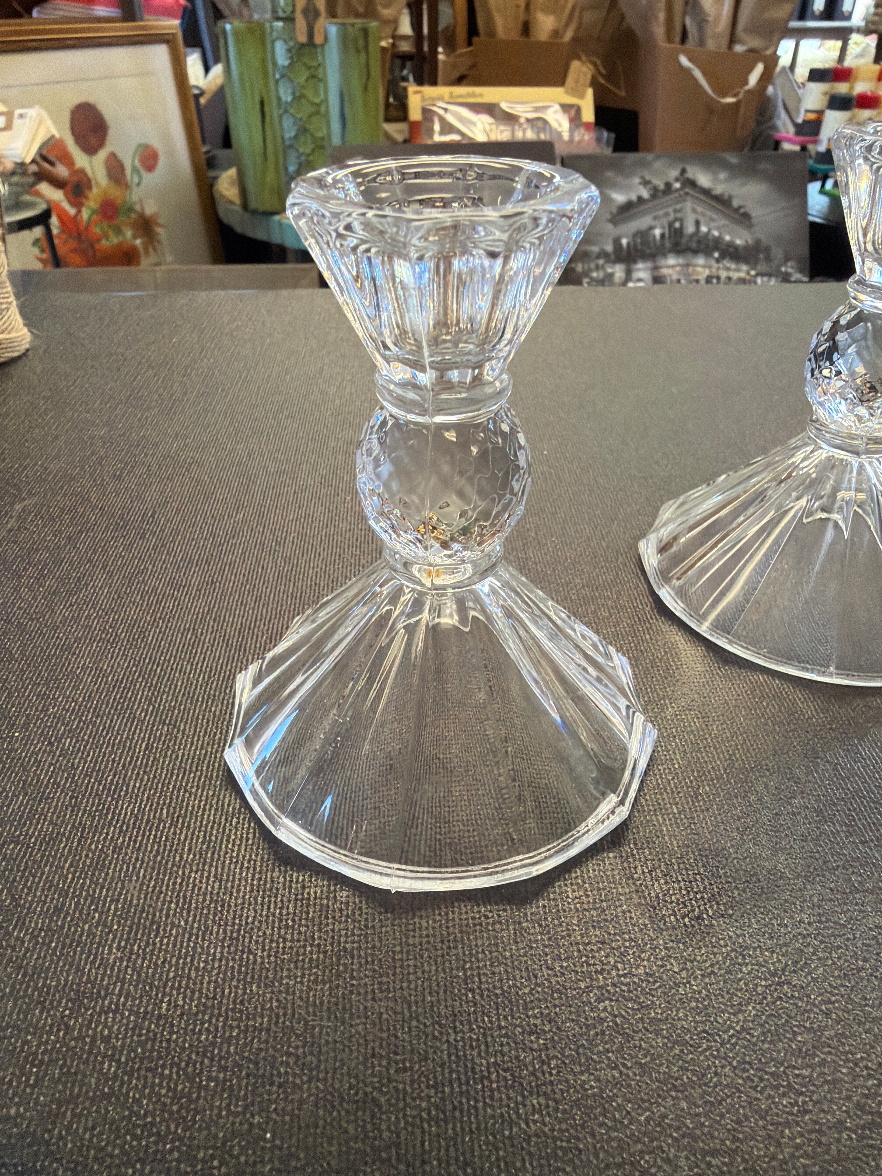 Ballerina crystal taper candle holders