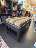 Arthur Kent style Leather Ottoman with. Cushion seats