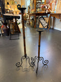 Pair Iron and Bamboo Candleholders