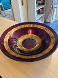 Italian red and gold glass bowl