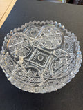 Nucut sawtooth cut glass bowl