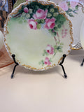 Limoges painted rose plate