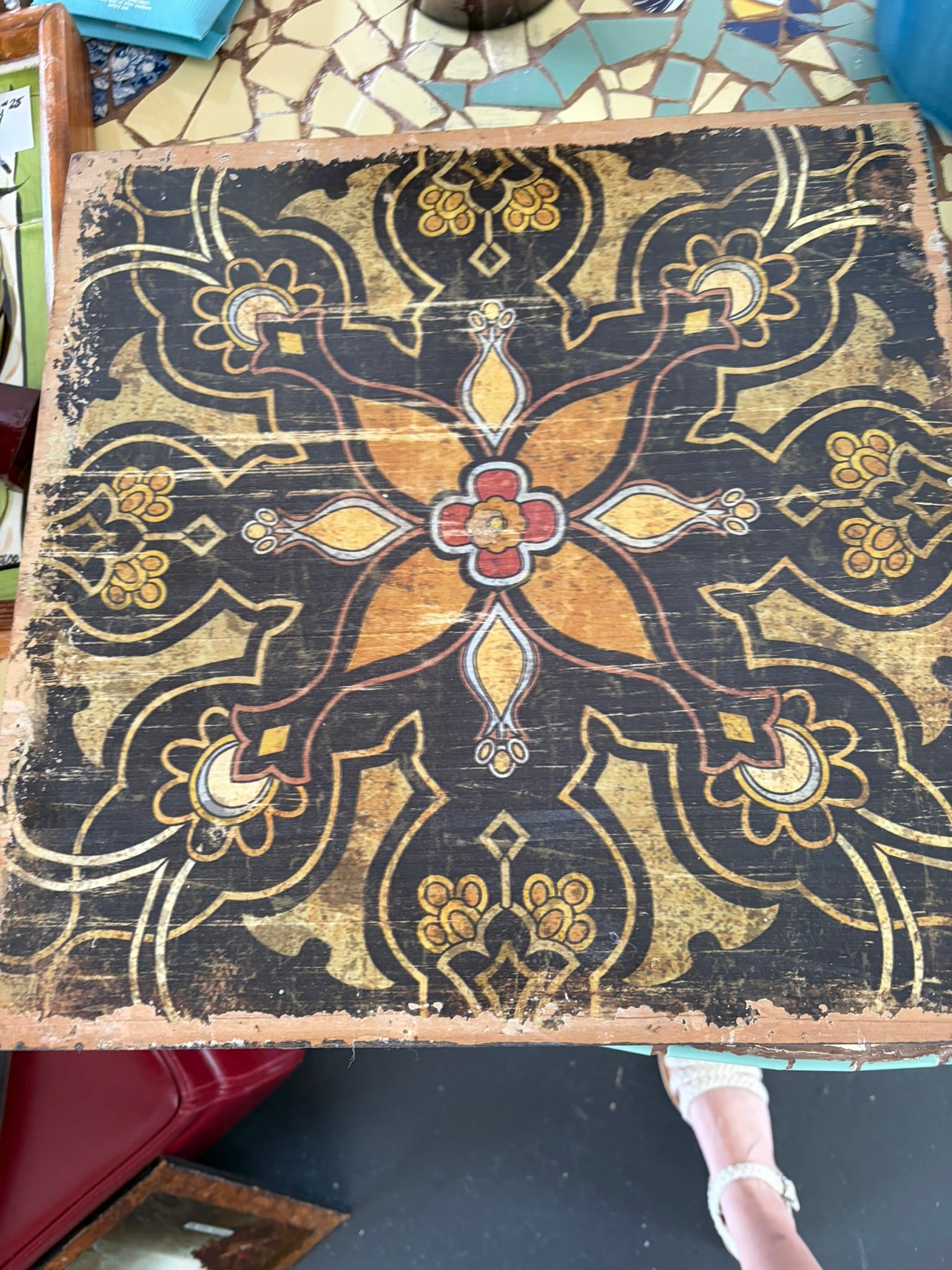 Pottery Barn Painted Wood Tile