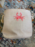 Burlap Crab Tote