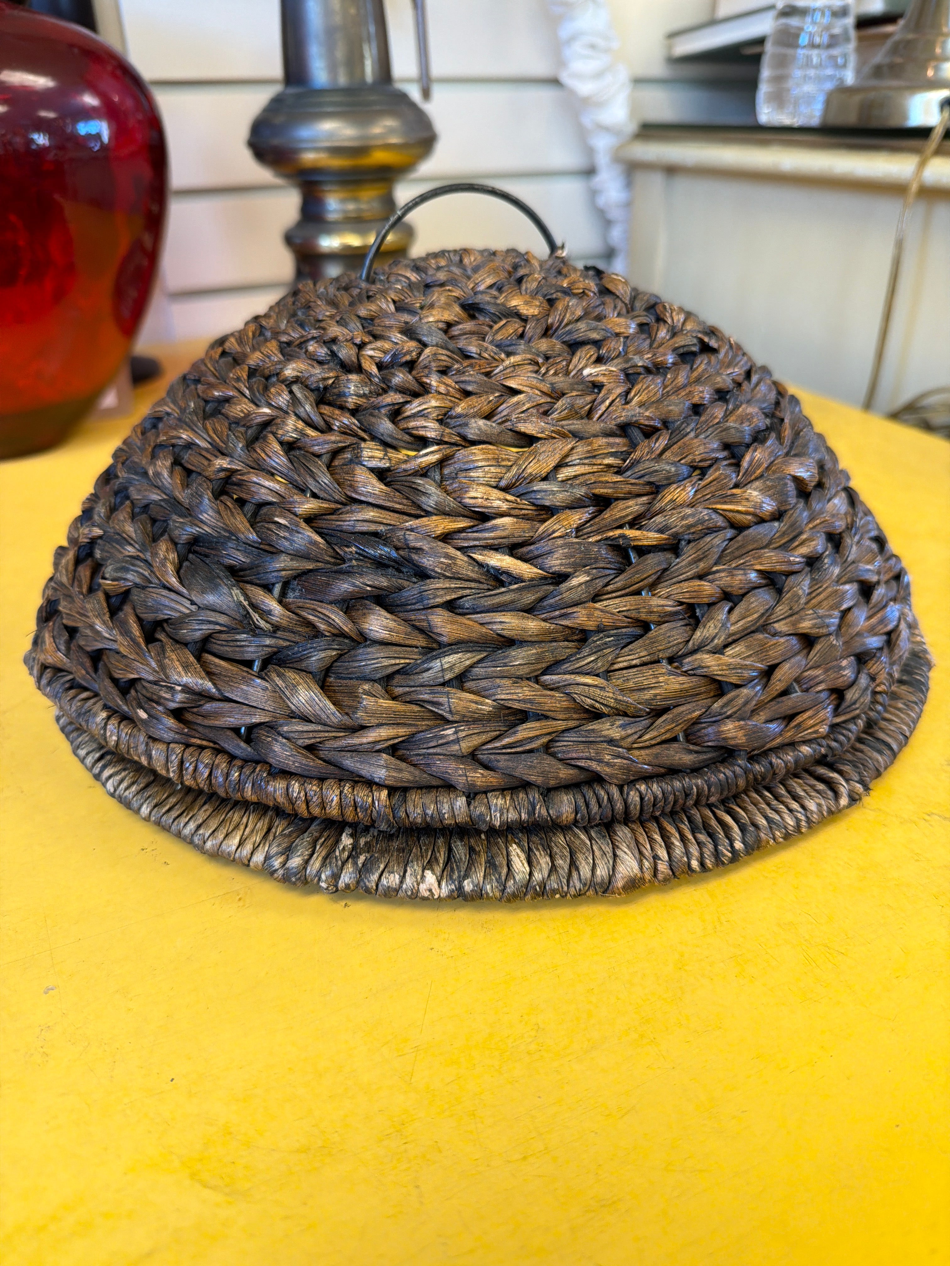 Wicker cloche and plate