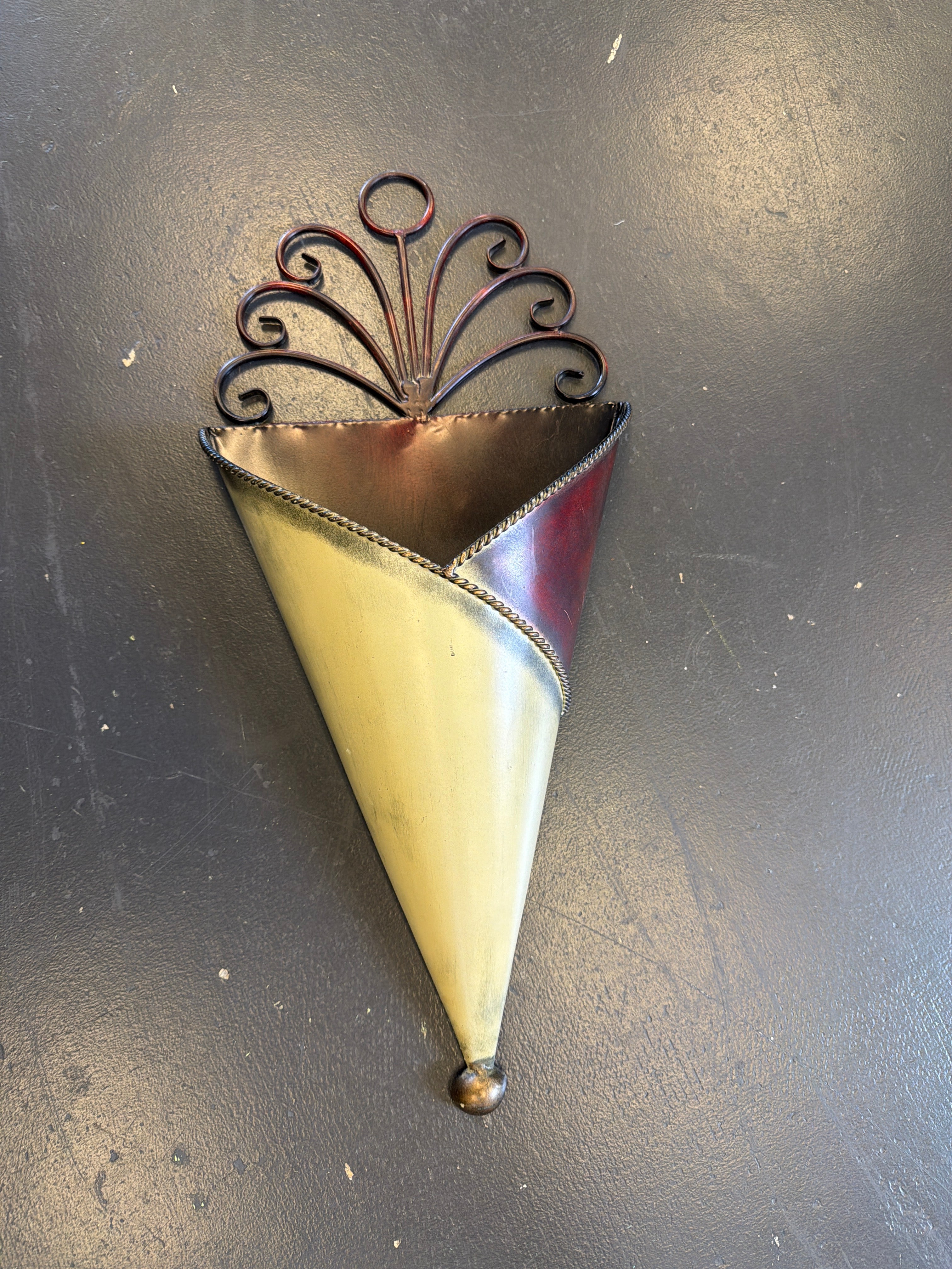 Decorative metal wall vase