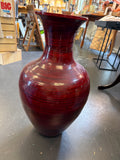 Red floor vase