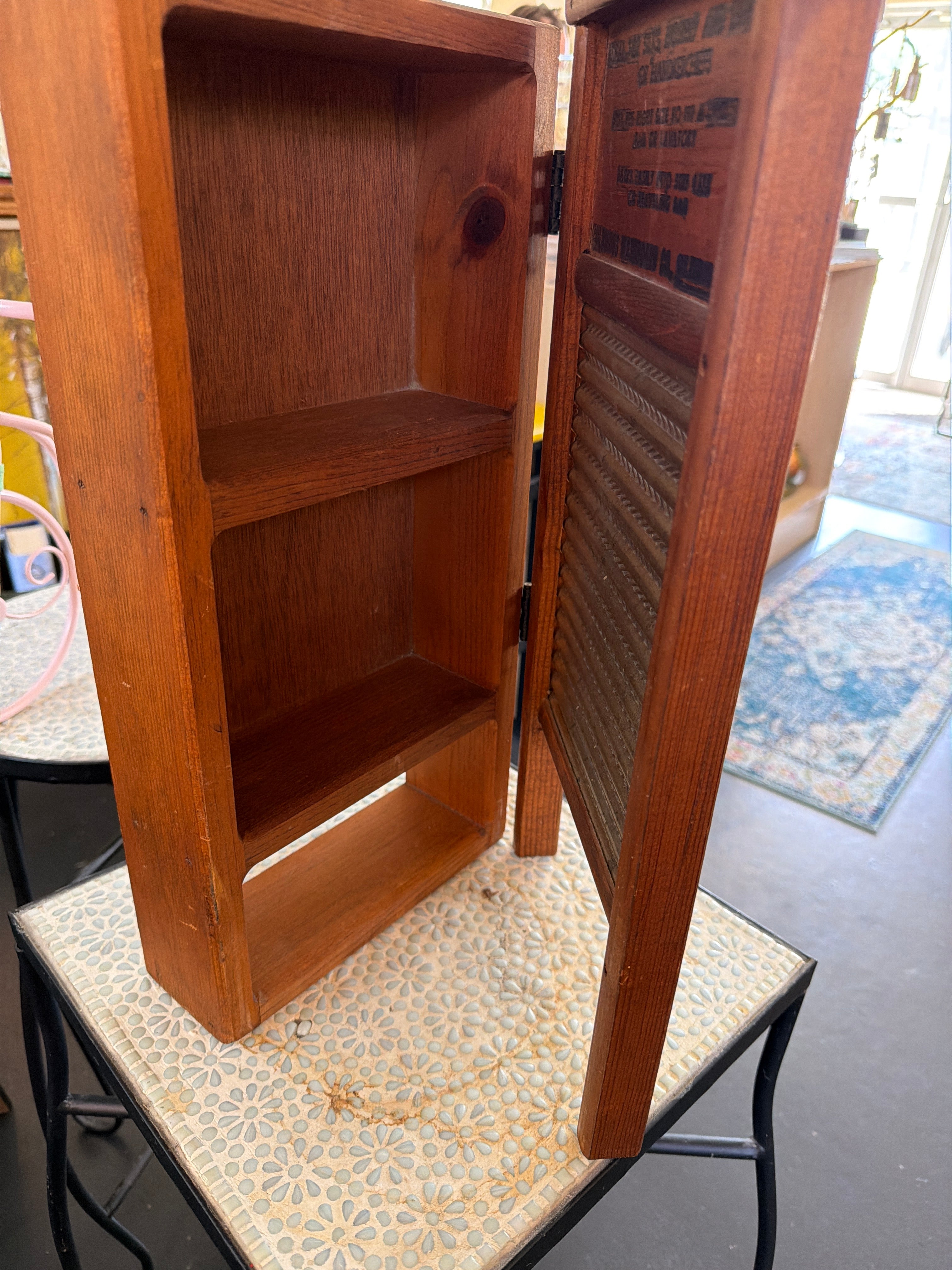 Vintage washboard cabinet