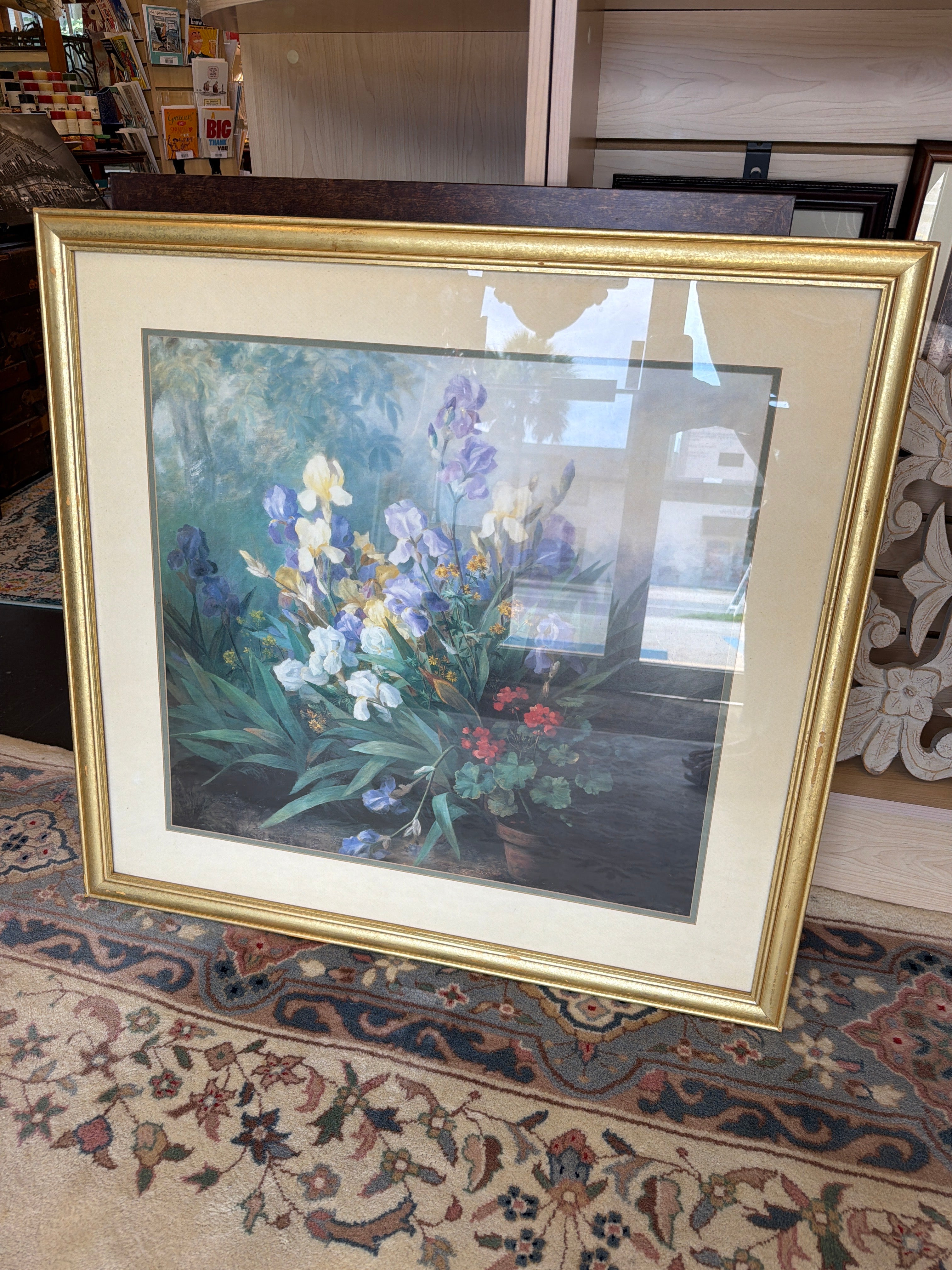 Irises and Geraniums- Marie Elisabeth Barbaud-Koch