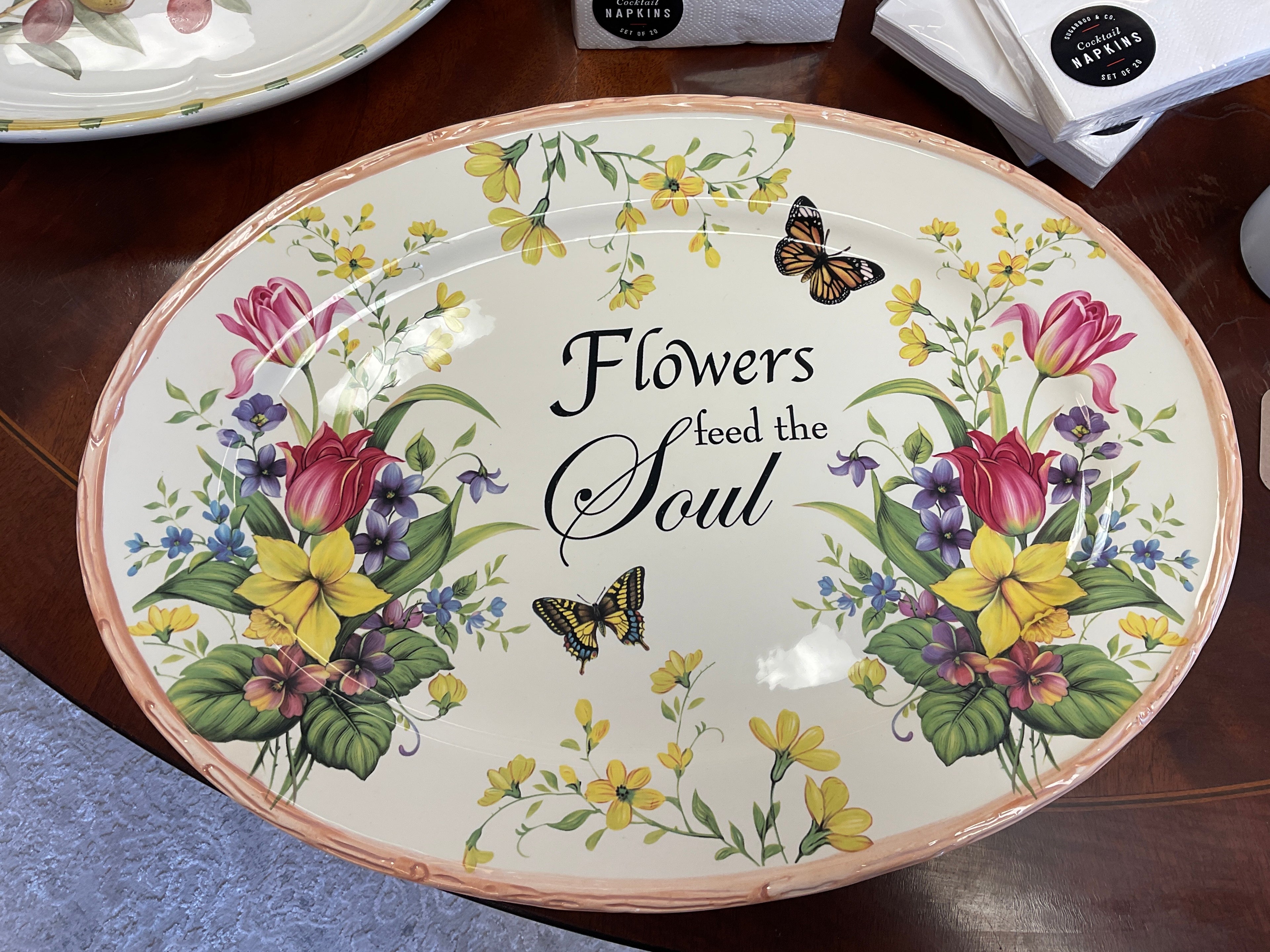 Flowers feed the soul platter- Lily Creek