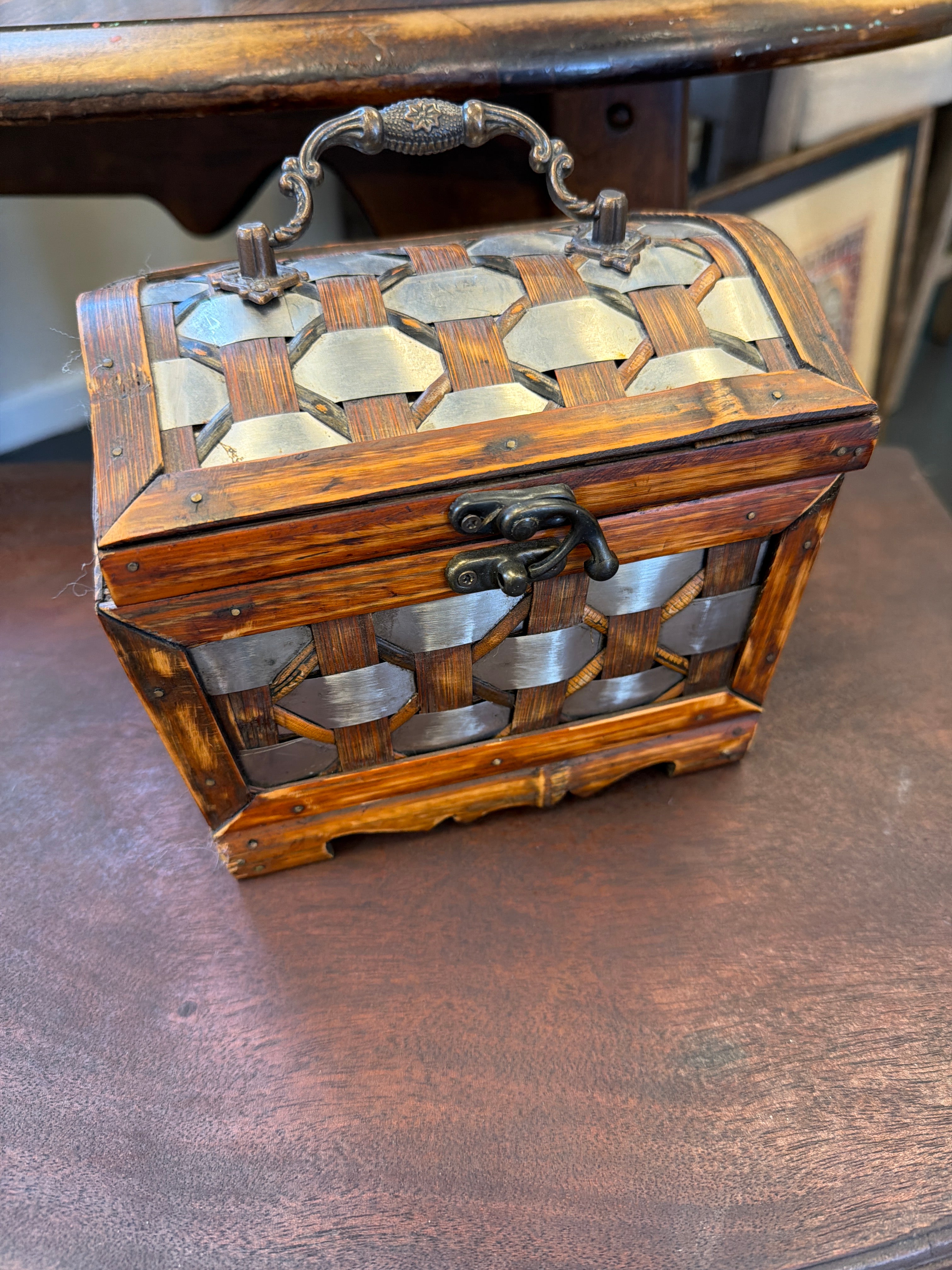 Vintage Woven Treasure Chest