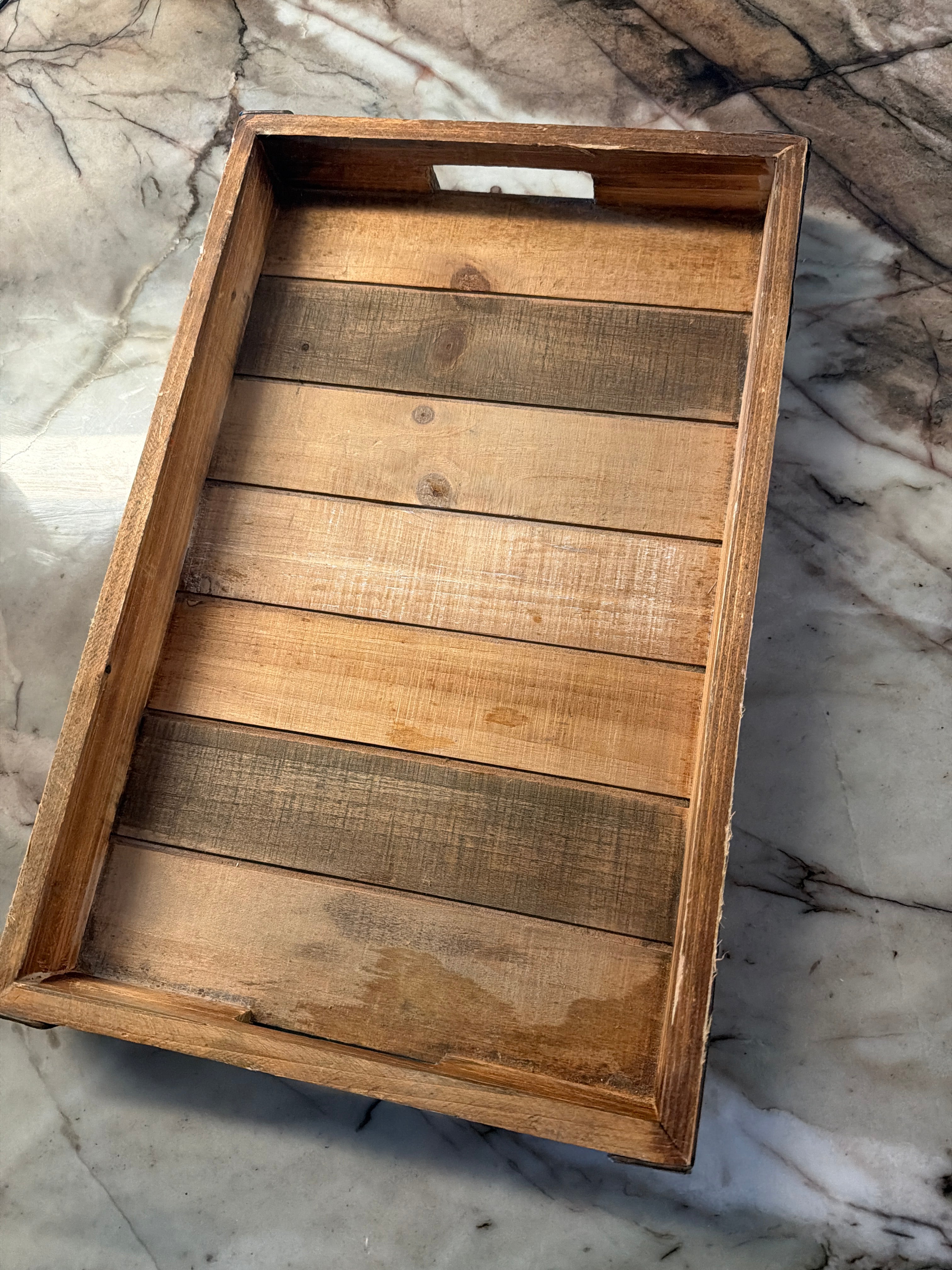 Wood serving tray