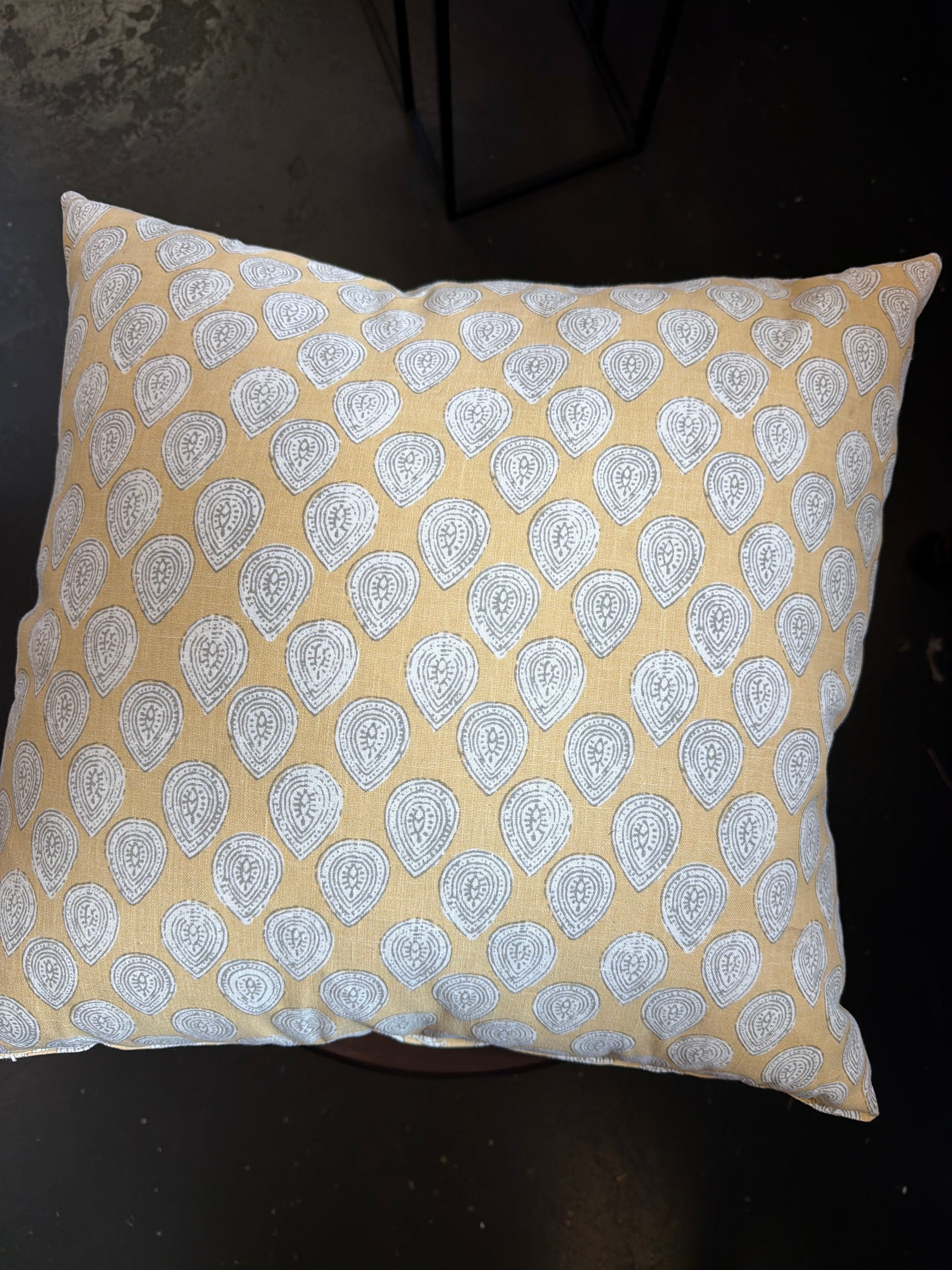 Yellow Paisley Pillow
