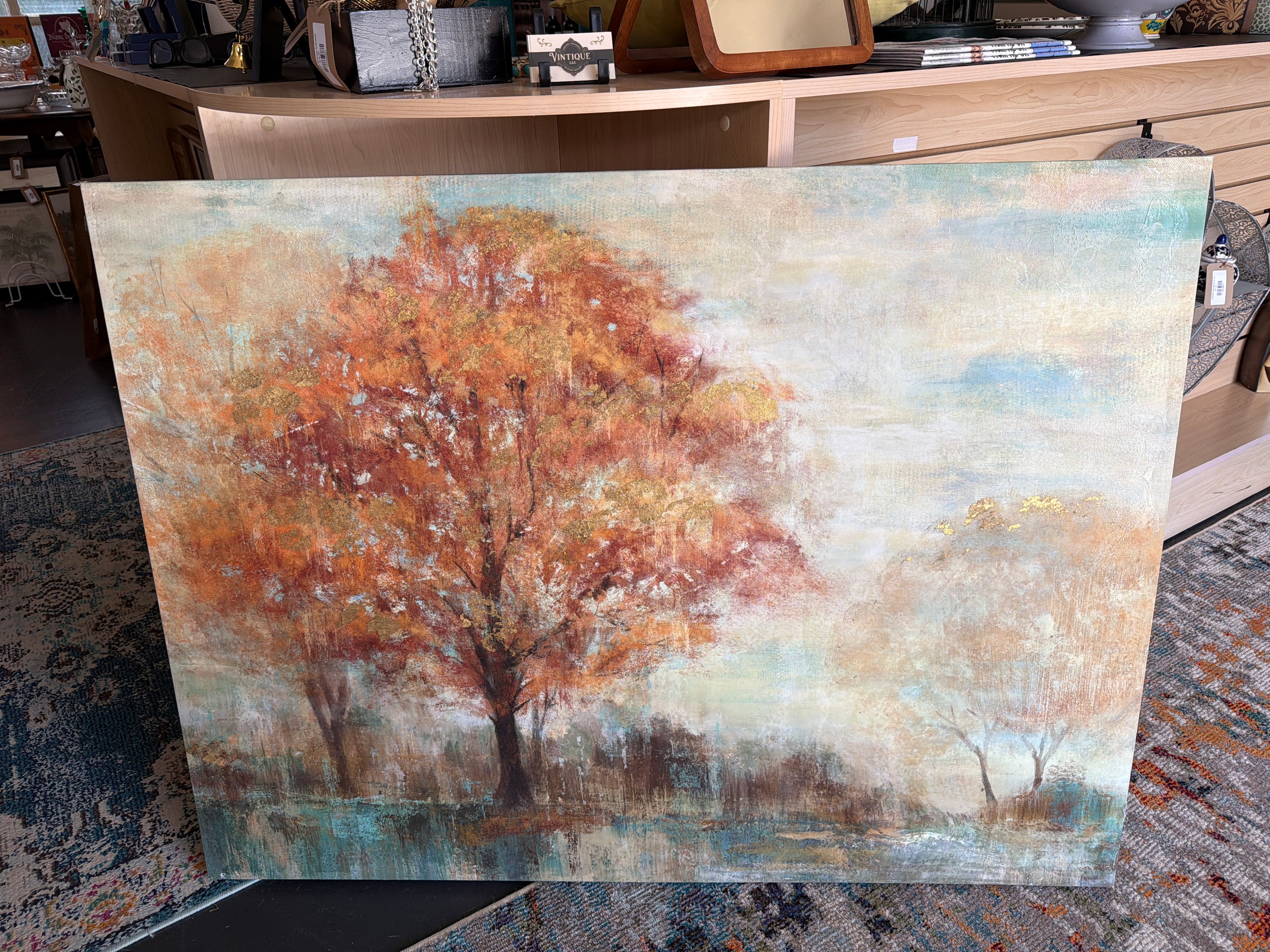 Gold/bronze tree canvas