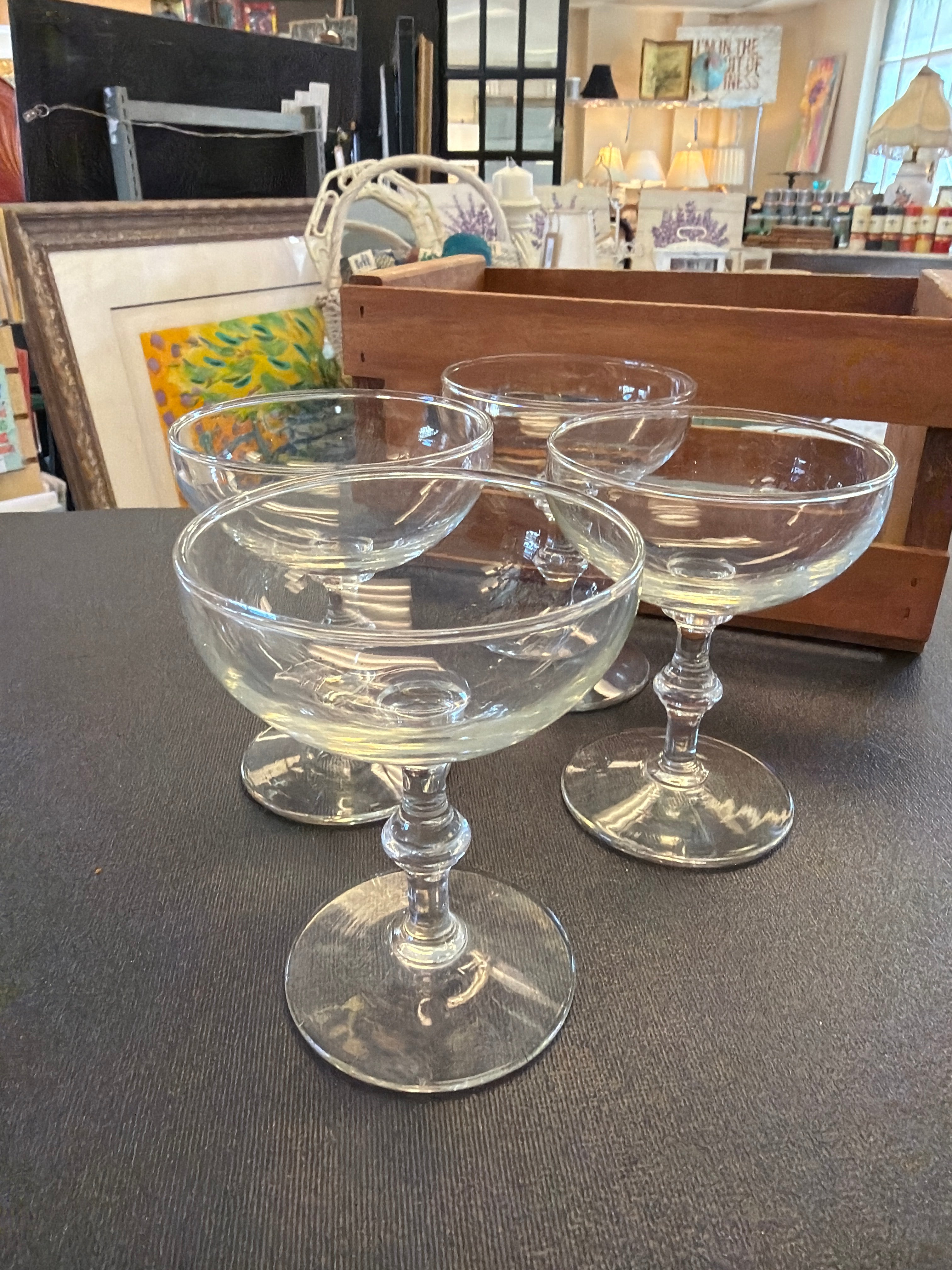 Libbey champagne coupe glasses