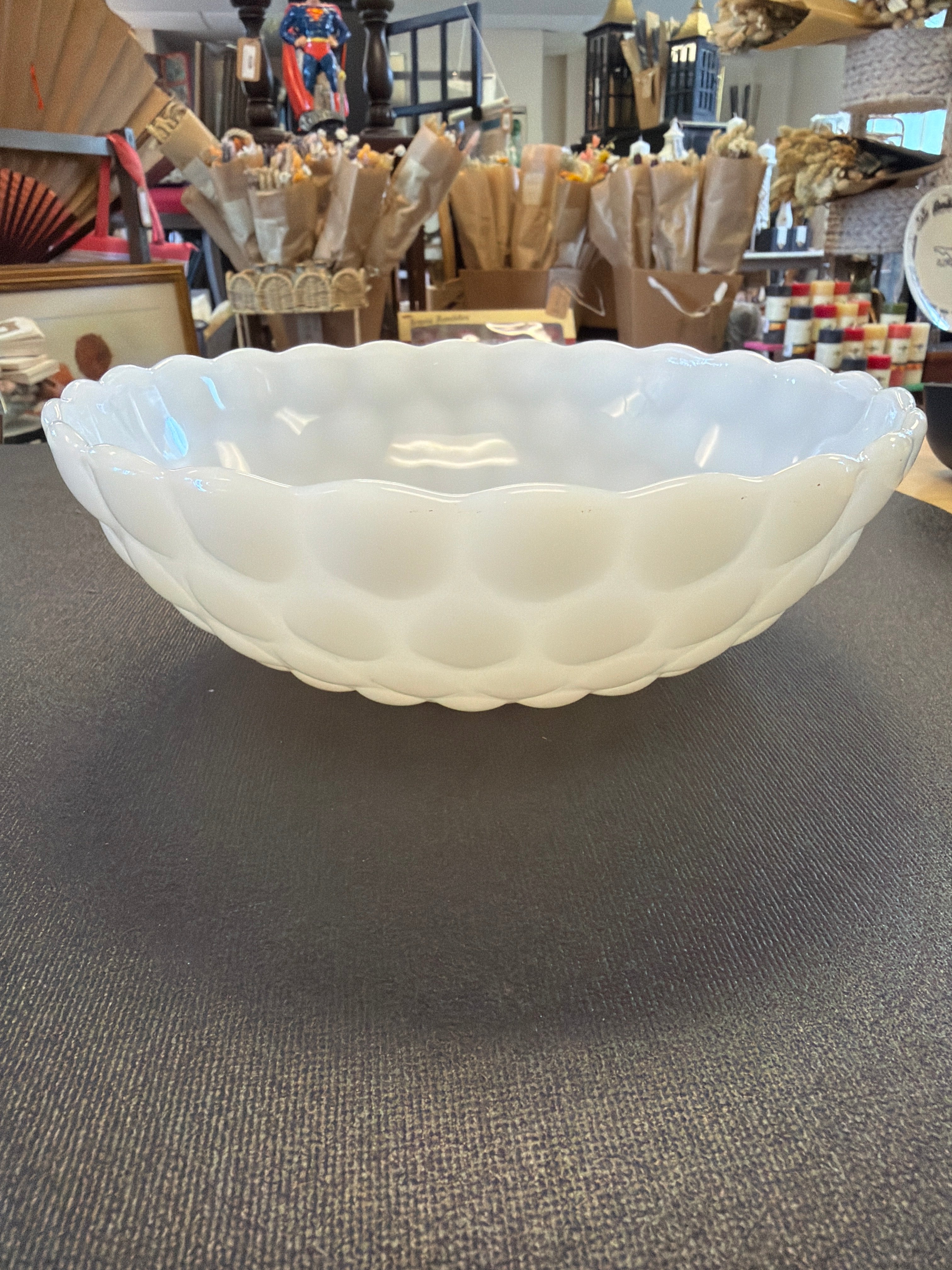 Anchor Hocking Fire-King white milk glass serving bowl.
