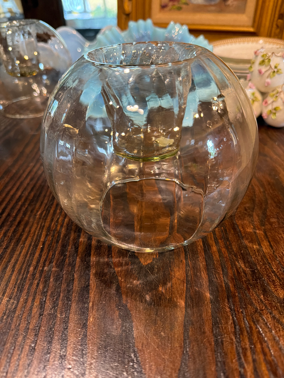 Glass Sphere Candle Holders (2)