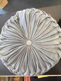 Round Tufted Pillow- Grey