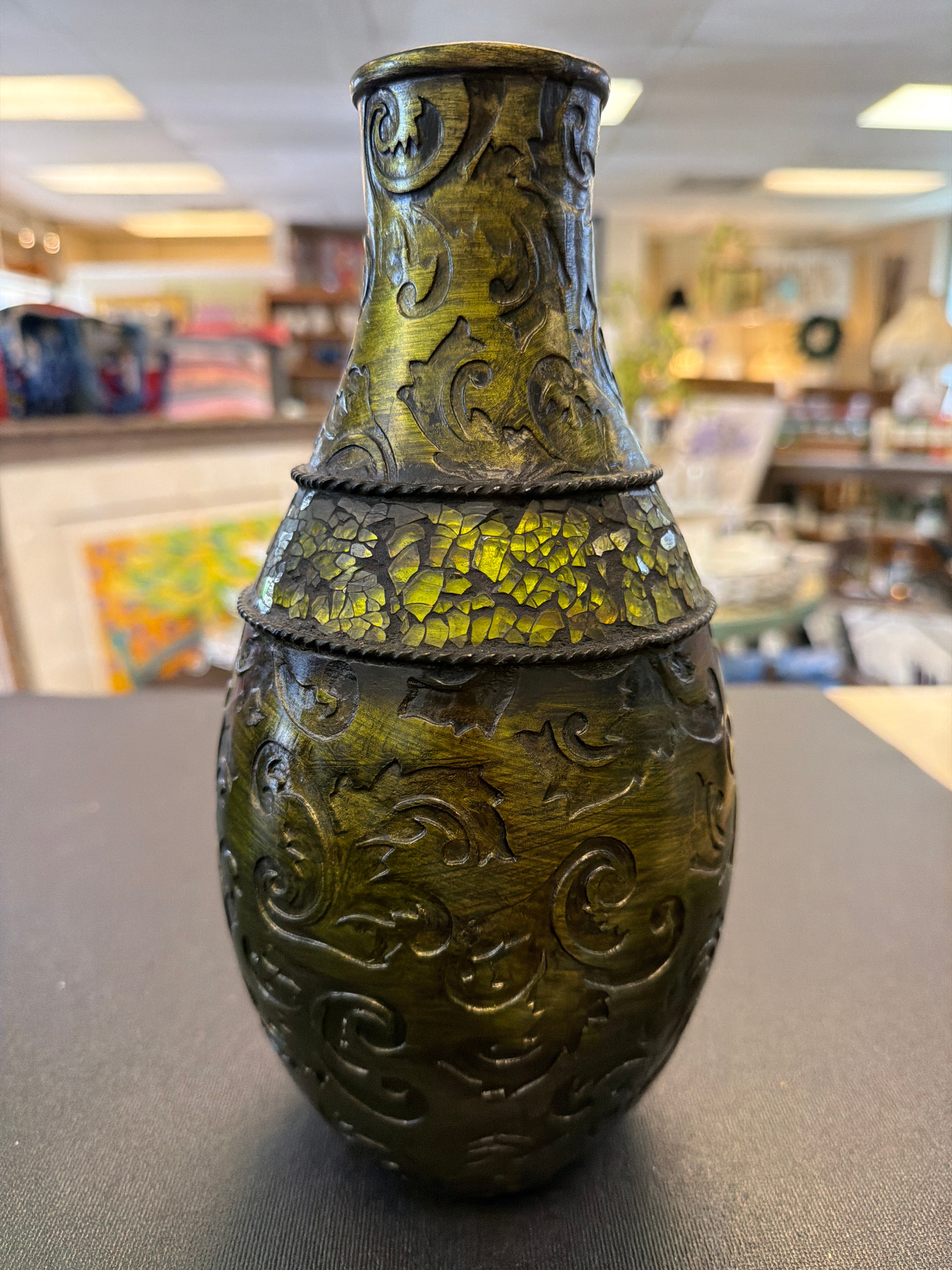 Green vase
