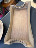 Wooden Beaded Serving Tray