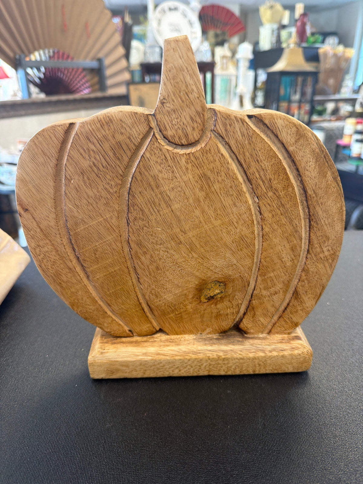 Carved Wooden Pumpkin