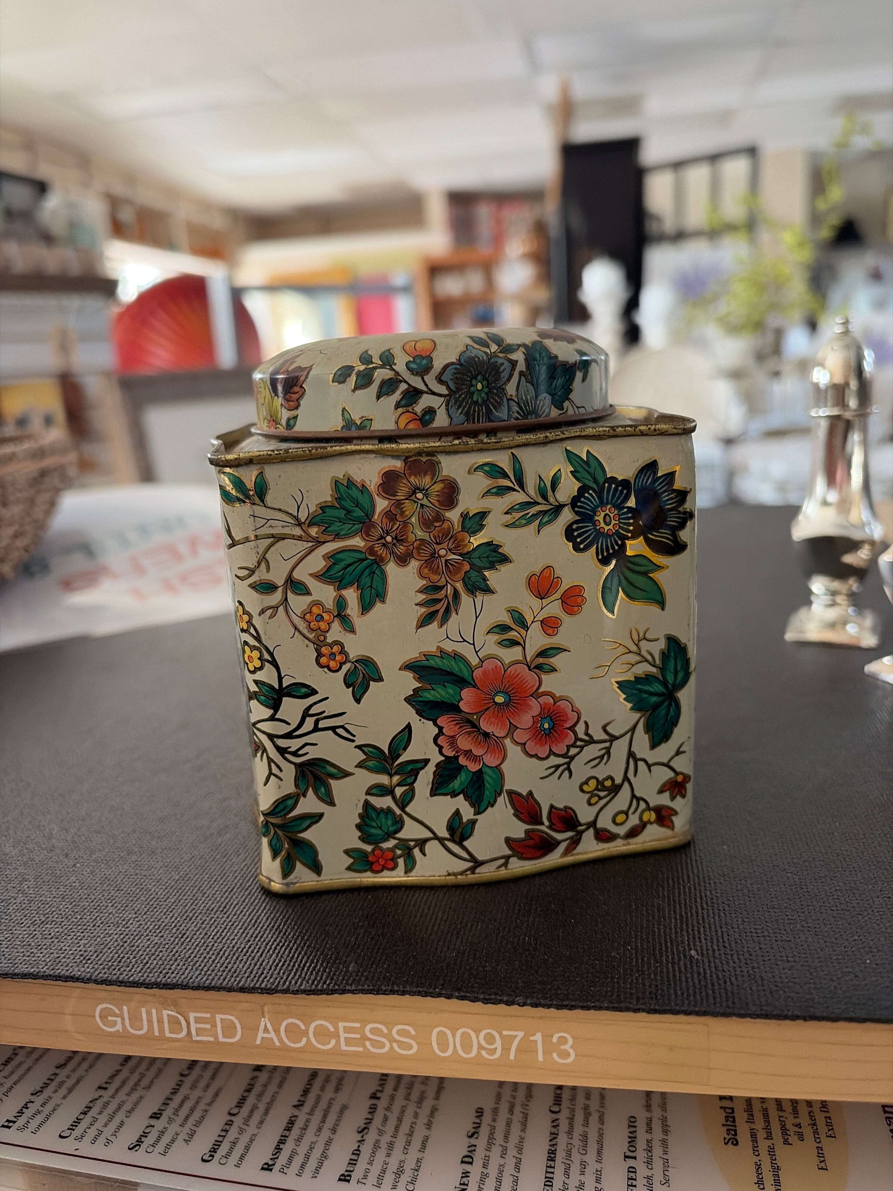 Vintage Daher Metal Multicolored Floral - Tin